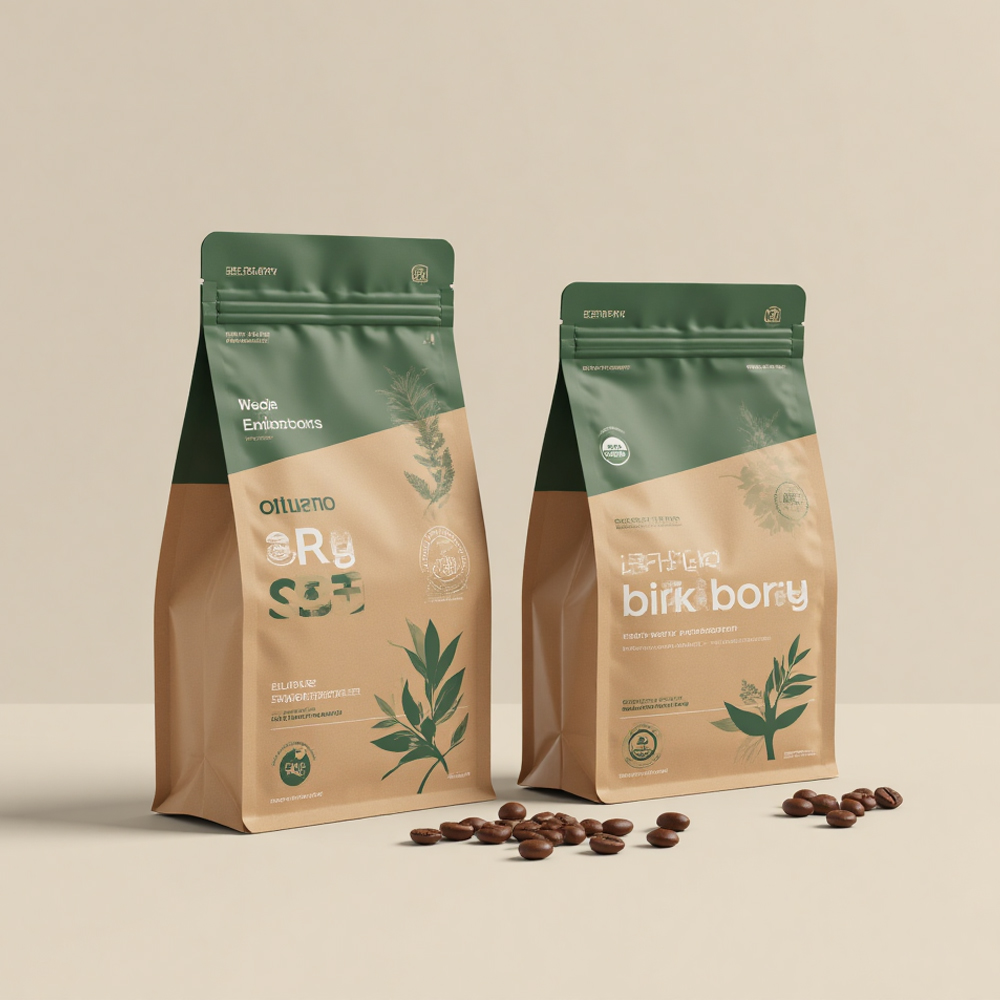 Eco-Friendly Custom Recyclable Laminated Zipper Pouch Security Features for Snack Coffee Tea Powder Food Sustainable Packaging