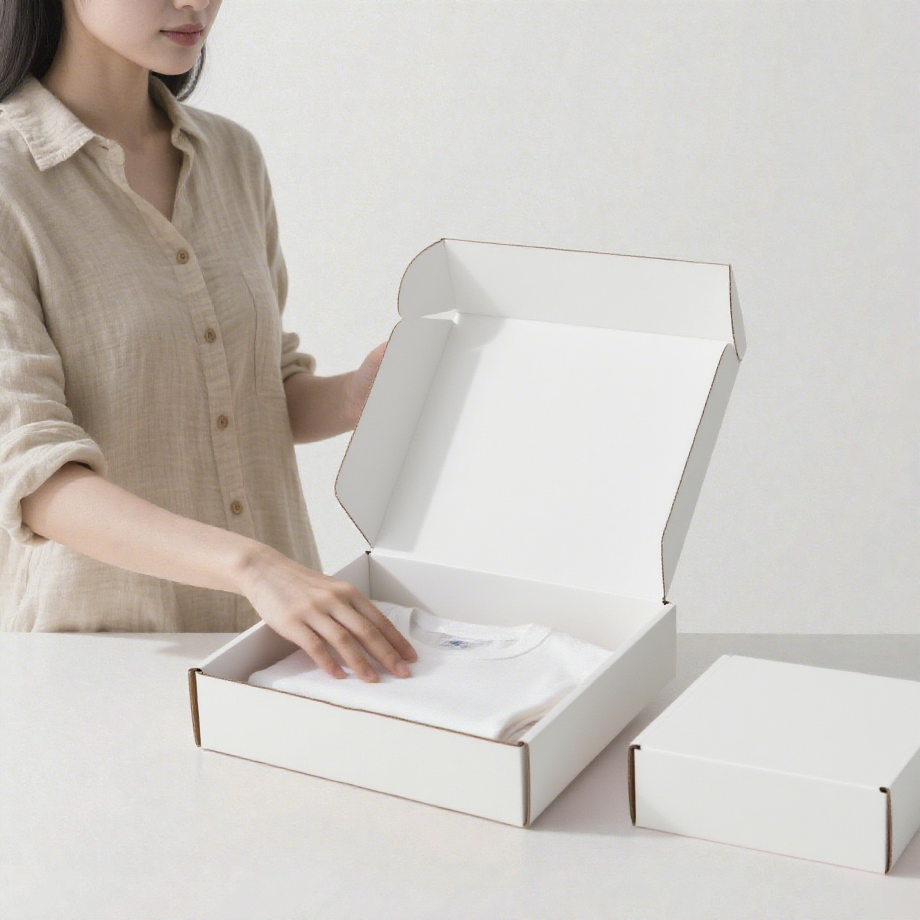 Logo Wholesale Eco-Friendly Recycled Materials Luxury Packaging Printed Clothing Mailer Box Colored Small Corrugated Clothing