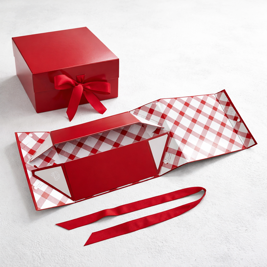 Custom Cardboard Paper Matte Ribbon Packaging Box Paper Custom Logo Magnetic Gift Box for Dress