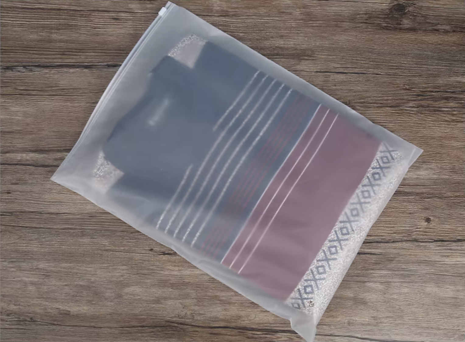 Recyclable Frosted Zipper Bag for Apparel and Footwear Packaging