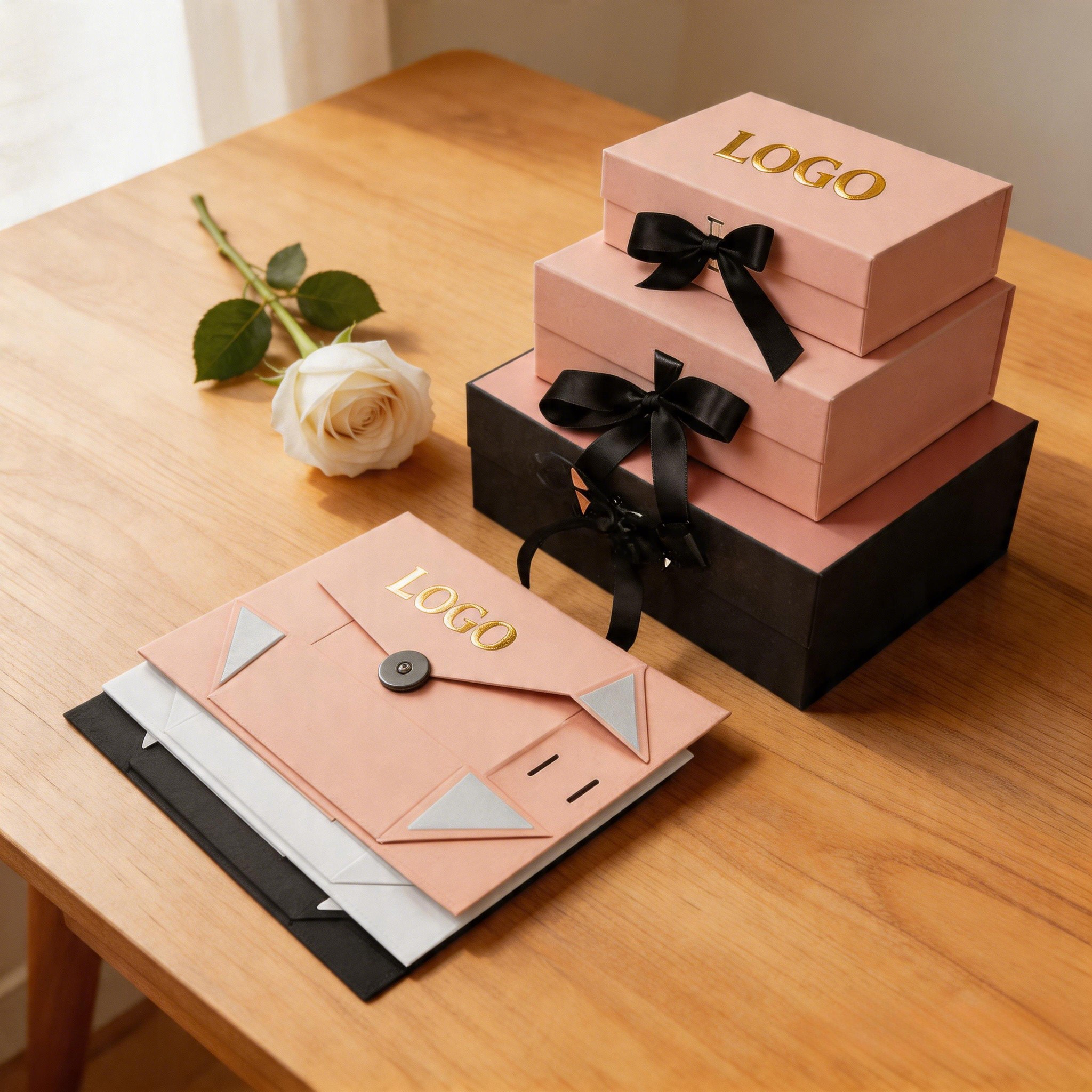 Custom Logo UV Printing Luxury Magnetic Folding Gift Box Eco-friendly Collapsible Rigid Cardboard Packaging For Clothing Jewelry