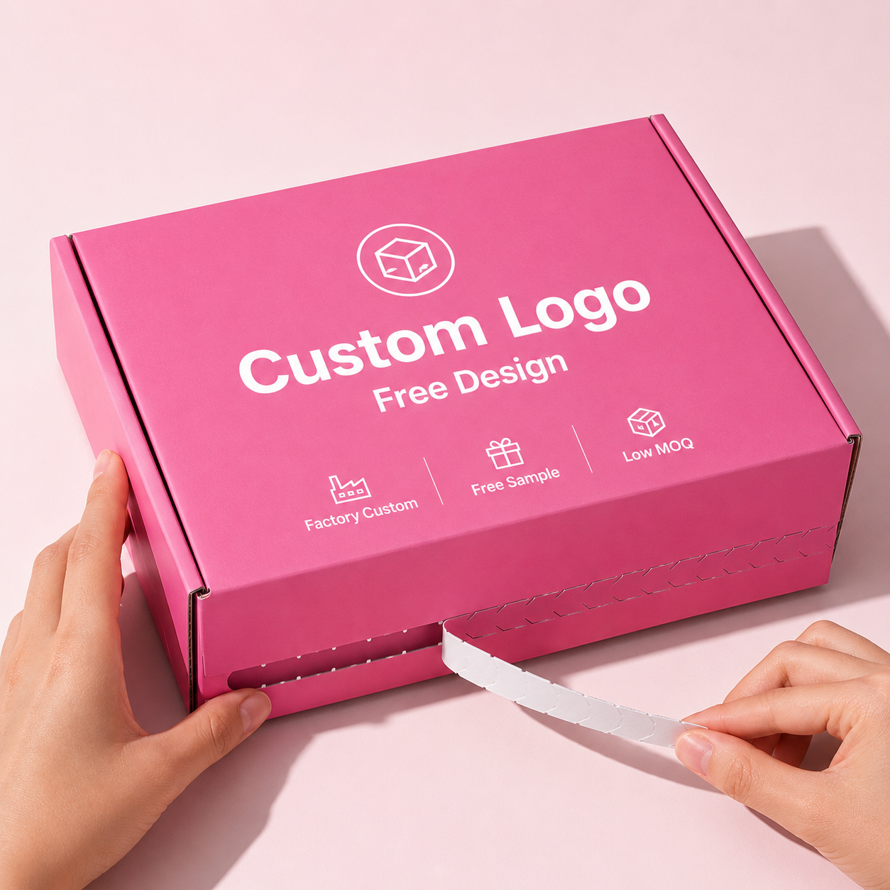 Factory Biodegradable Wig Clothes Shoes Festive Gift Packaging Kraft Tear Strip Paper Shipping Mailer Boxes With Custom Logo