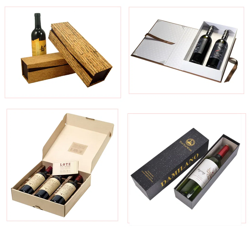 Elegant Custom Wine Glass Packaging for Two Bottles