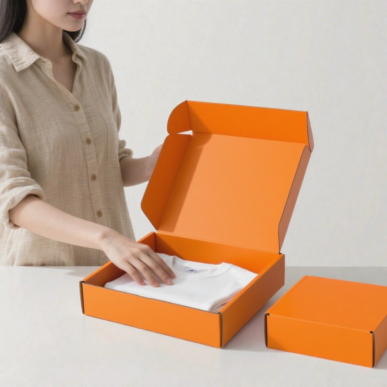 Logo Wholesale Eco-Friendly Recycled Materials Luxury Packaging Printed Clothing Mailer Box Colored Small Corrugated Clothing