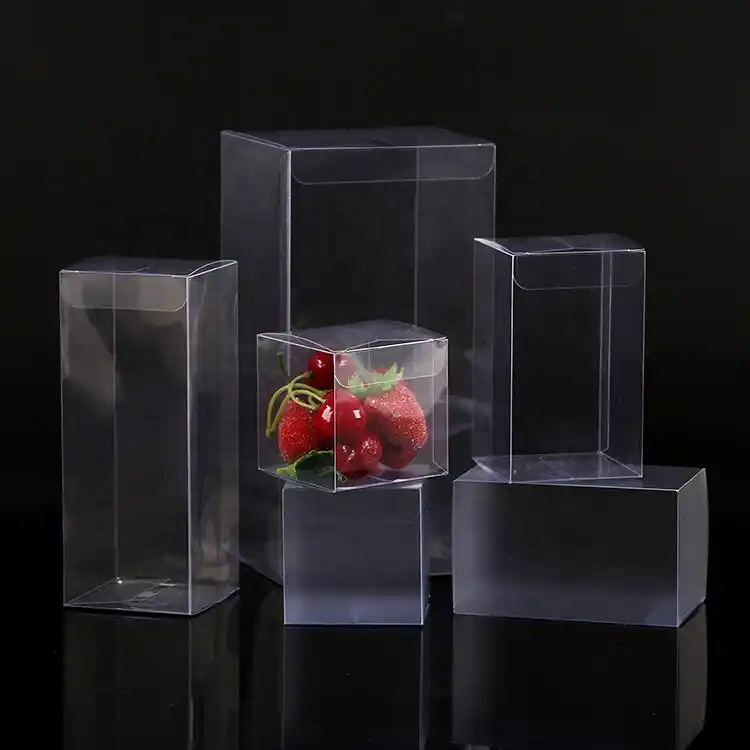 Eco Recycled Plastic Gift Box transparent Sustainable Craft Packaging &le;$0.14 (Low MOQ 500pcs, Custom Logo)"