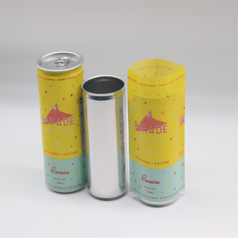 Less Cans Aluminum Beer Wine Soda Can Beverage Packaging Easy Open Ends Customized 200-500ml 7 Colors 2.10mm Tea &amp; Juice