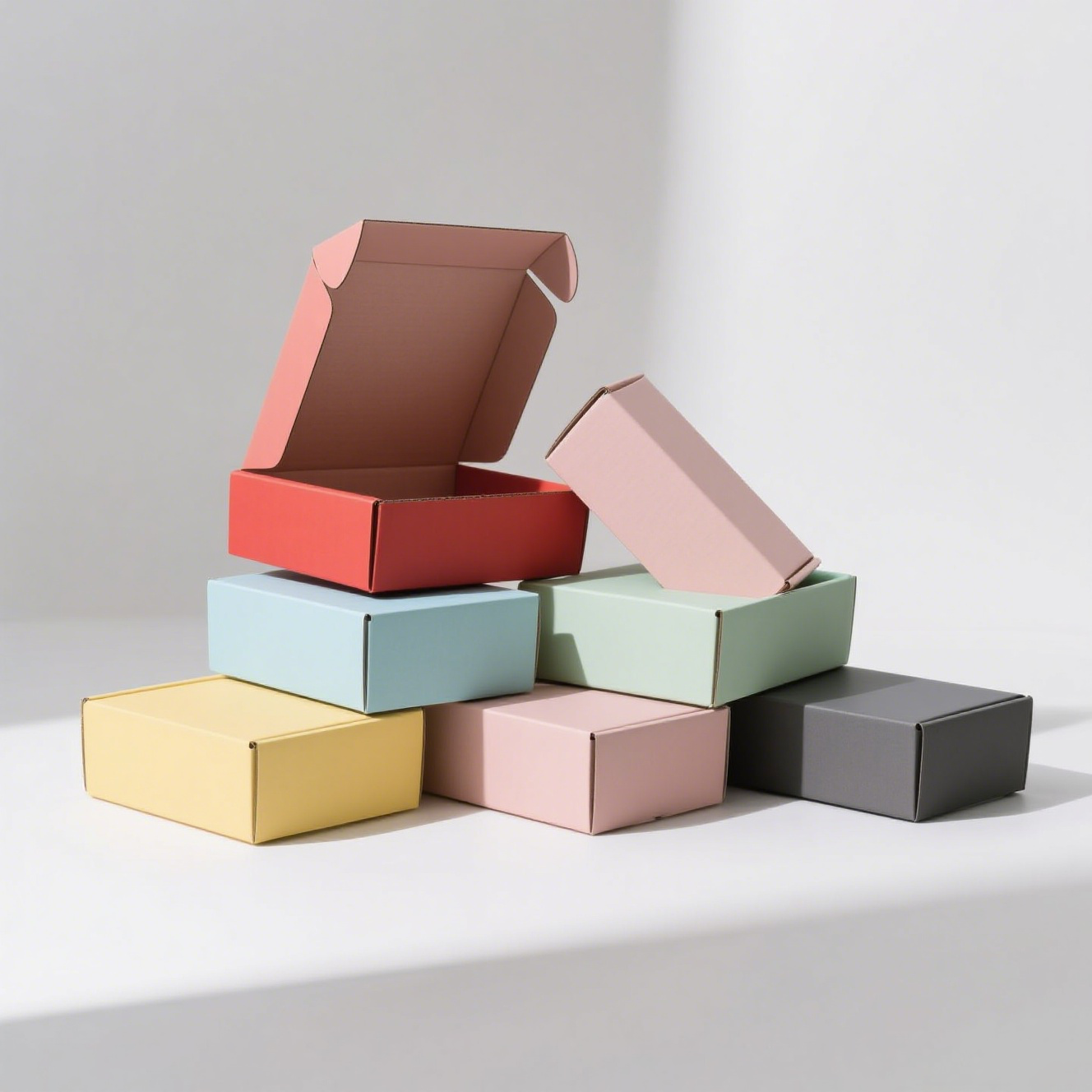 Logo Wholesale Eco-Friendly Recycled Materials Luxury Packaging Printed Clothing Mailer Box Colored Small Corrugated Clothing