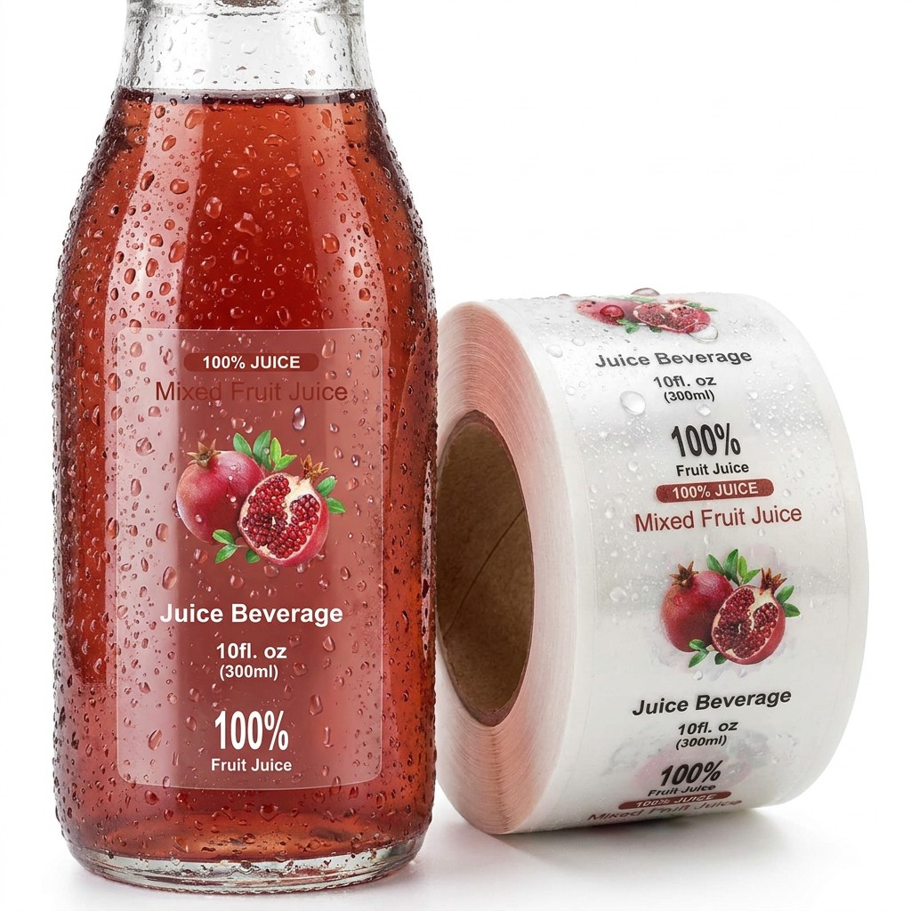 Manufacturer Custom Bopp Printing Logo 12oz 32oz Beverage Mango Juice Bottle Packaging Sticker Empty Plastic Bottles With Labels