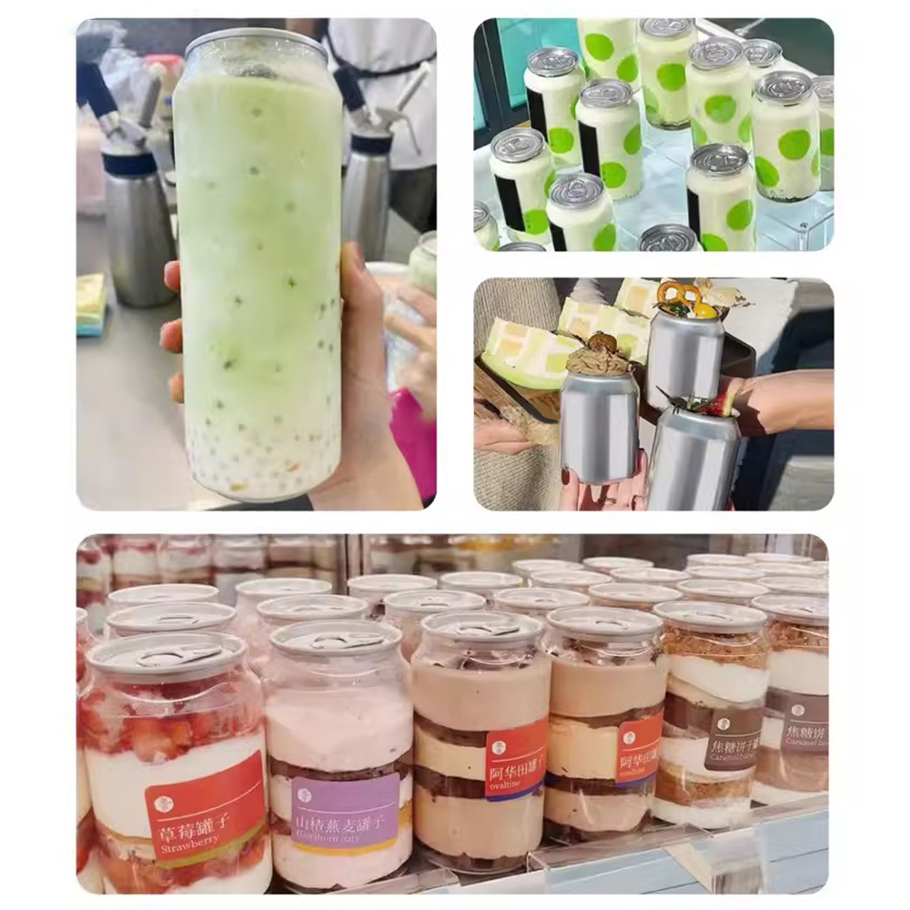 Trending Customizable Logo Clear PET Plastic Can with Pull Ring Jar Bottle for Cake Cold Drinks Beverage and Leak-Proof Design