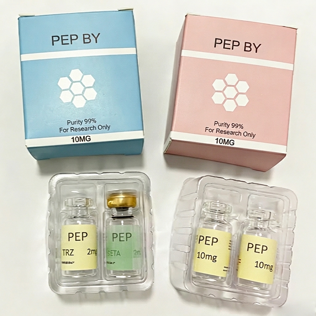 Customizable Empty Packaging Vial Bottle Pharma Folding 3ml Peptid Foldable Paper Packaging Box with Plastic Tray