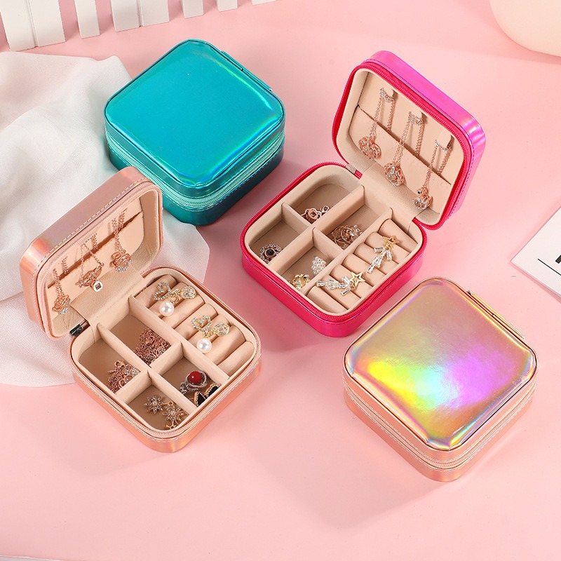 Fashion Jewel Display Box Pu Leather Jewelry Storage Case Custom Earrings Ring Organizer Packaging Cases