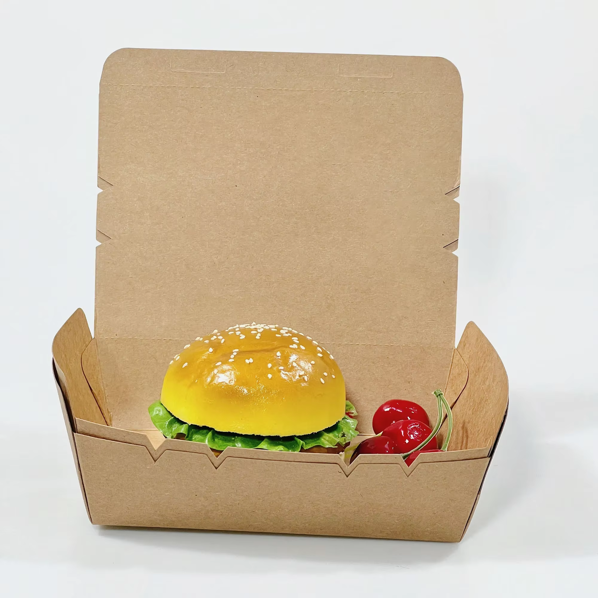 Customized Top Sale Biodegradable Food Packaging Take Out for Restaurant Kraft Paper Box Wholesale From China