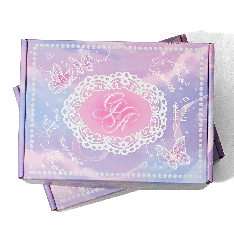 Oem Factory Custom Logo Shipping Package Printed Pink Corrugated Paper Mailer Box With Logo