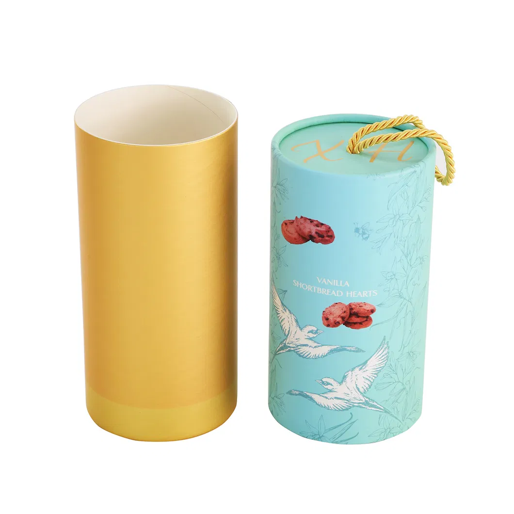 Recycled Custom Round Cylinder Box Paper Tube Packaging for Tea Wine Coffee Bean