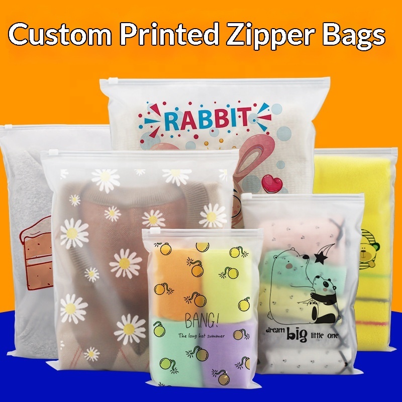 Eco Friendly Heat Seal Resealable T-Shirt Zipper LDPE Plastic Bags with Handle for Garment Packing and Clothing