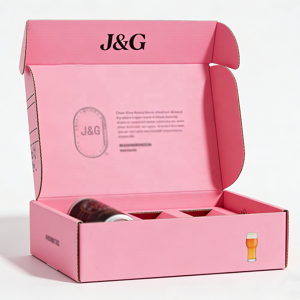 Eco Friendly Printed Corrugated Beverage Cans Gift Box Retail Custom Canned Drinks Beer Packaging Cardboard Box With Insert