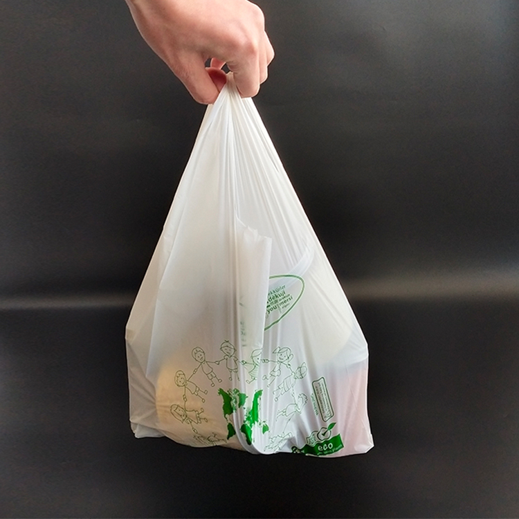 Custom Eco-Friendly 100% Biodegradable PLA Plastic Packaging T-Shirts EGP Compostable Shopping Bag Food Fruit Other Items Custom