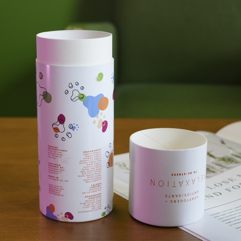Custom Luxury Dog Shampoo Packaging White Paper Tube Pet Supplies Packaging