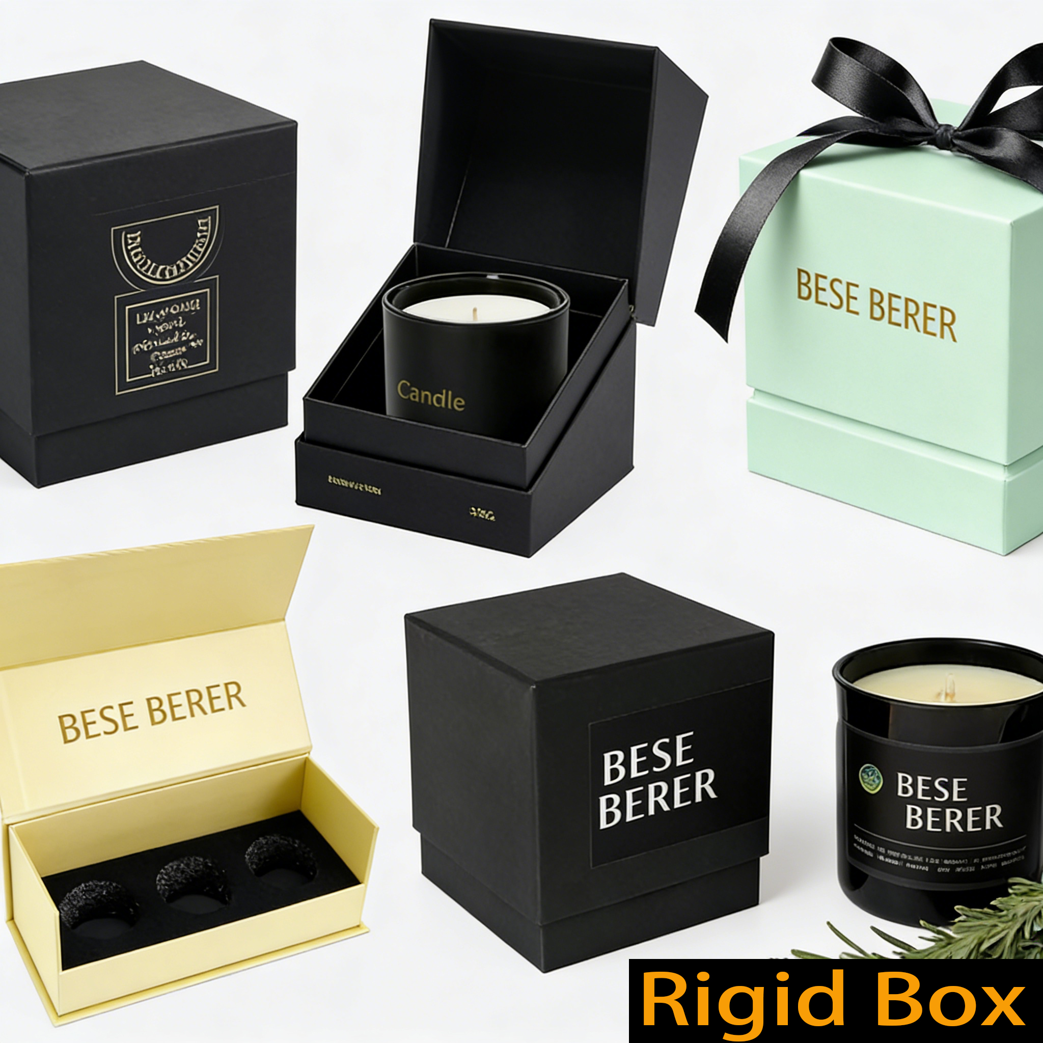 The Manufacturer Customizes Unique Rectangular Craft Packaging for Luxury Candle Boxes Suitable As Gifts