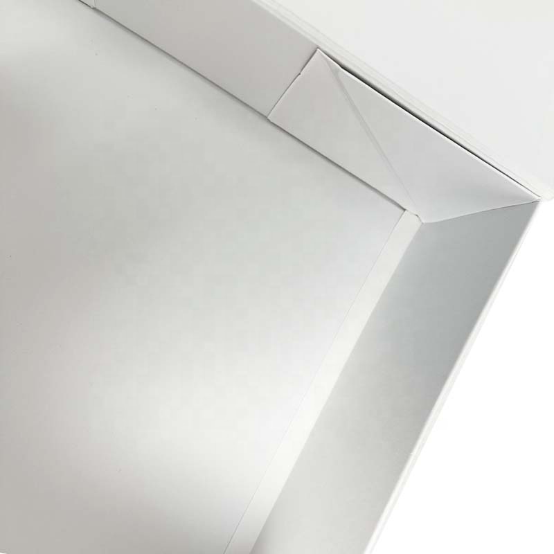 Ready to Ship Luxury White Magnet Flap Clothing Paper Box Foldable Magnetic Closure Gift Boxes with Ribbon