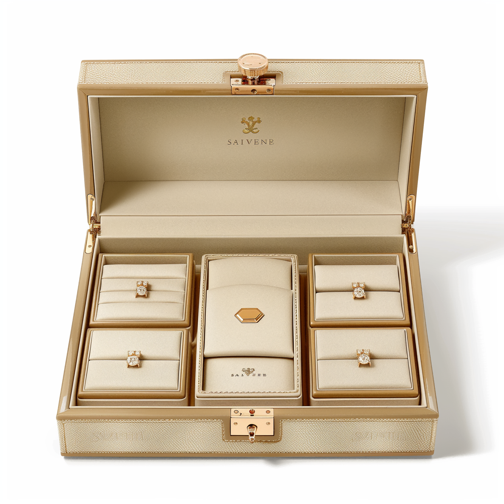 Custom Wholesale Embossing Watch Luxury Handmade High-Grade PU Leather Jewelry Display Box
