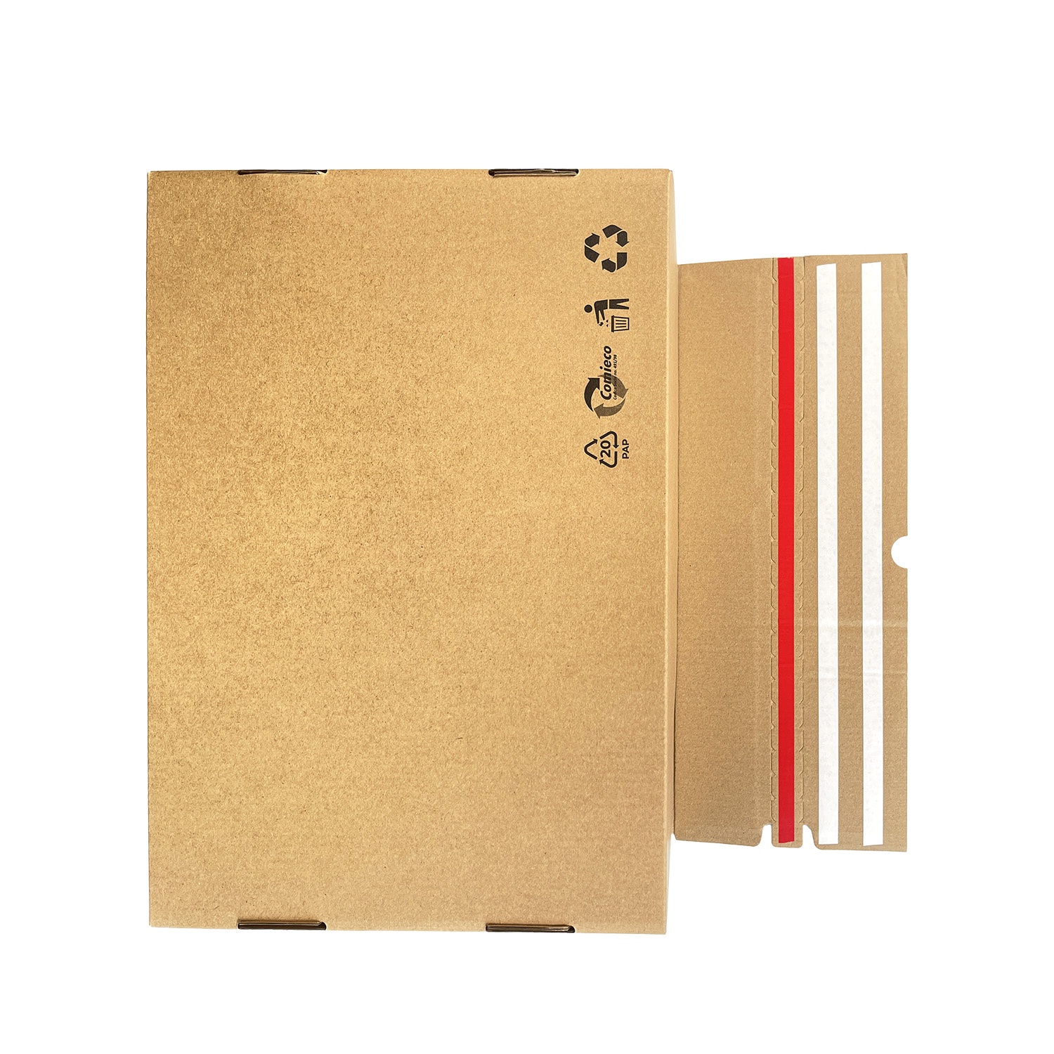 Kraft Cardboard Mailer Box Custom Logo Rigid Corrugated Foldable Recyclable Shipping Packaging Self-Adhesive Eco-Friendly FSC