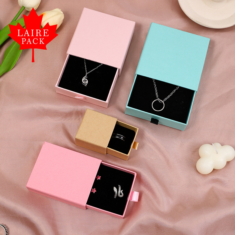 LAIRE Wholesale Printing Cardboard Jewelry Box Custom Drawer Sliding Jewelry Packaging Box