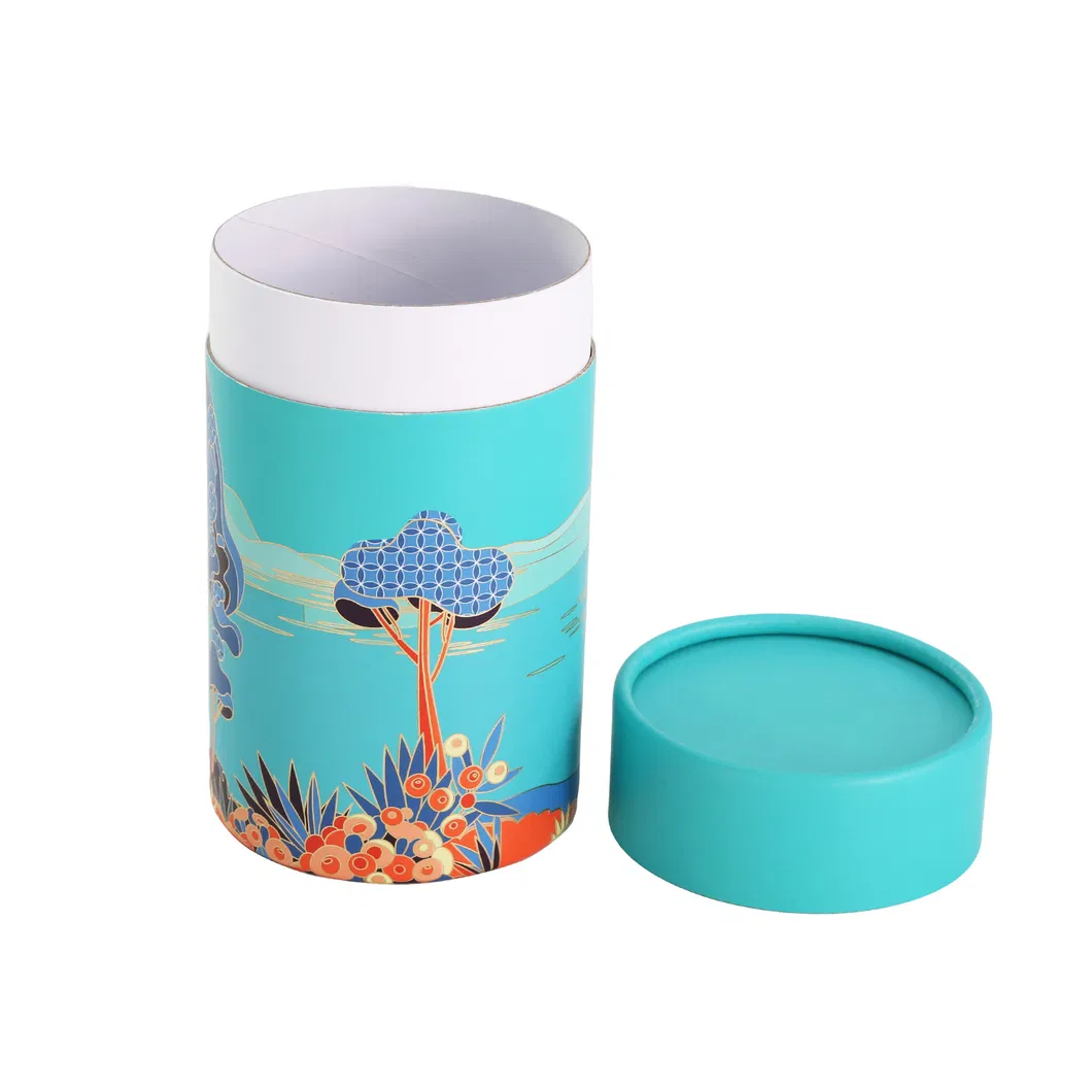 Recycled Custom Round Cylinder Box Paper Tube Packaging for Tea Wine Coffee Bean