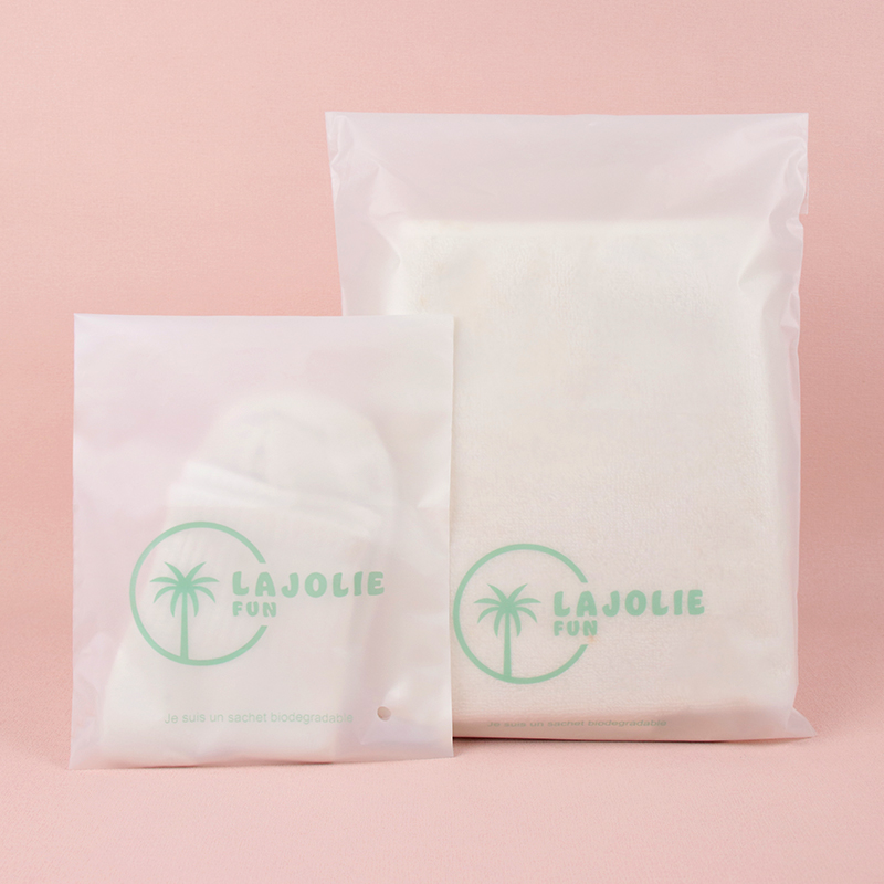 Custom Logo Compostable 100% Biodegradable Transparent Frosted Self Adhesive Apparel Swimwear Clothes Packaging Plastic Bags
