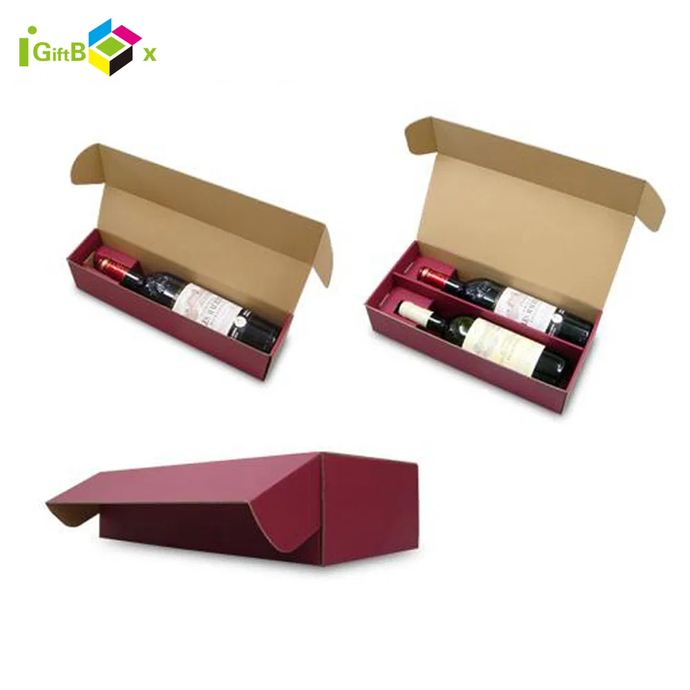 Elegant Custom Wine Glass Packaging for Two Bottles
