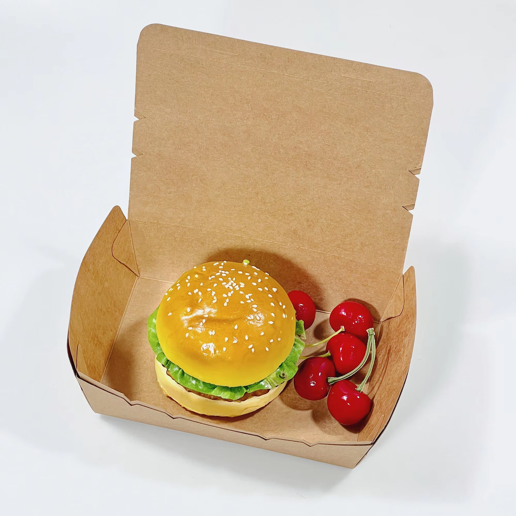 Customized Top Sale Biodegradable Food Packaging Take Out for Restaurant Kraft Paper Box Wholesale From China