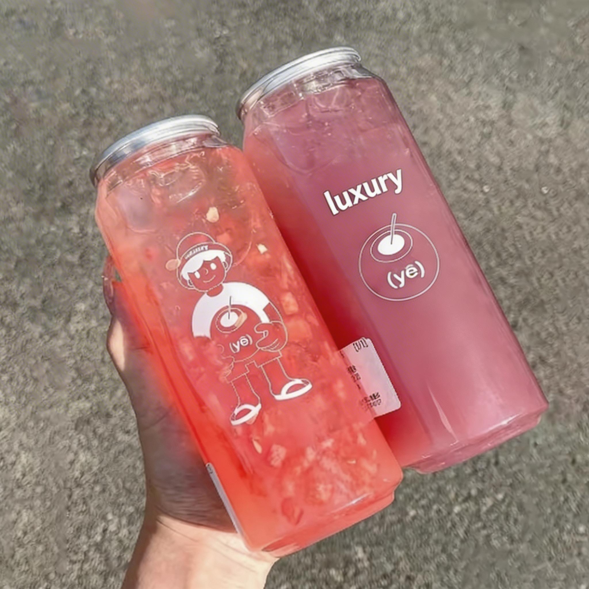 Custom PET Transparent Pop Cans 330ml 500ml Plastic Soda Cold Brew Coffee Juice Beverage Bottles