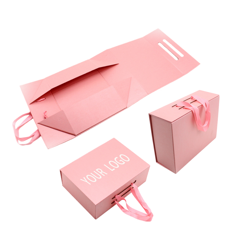 Custom Cardboard Paper Matte Ribbon Packaging Box Paper Custom Logo Magnetic Gift Box for Dress