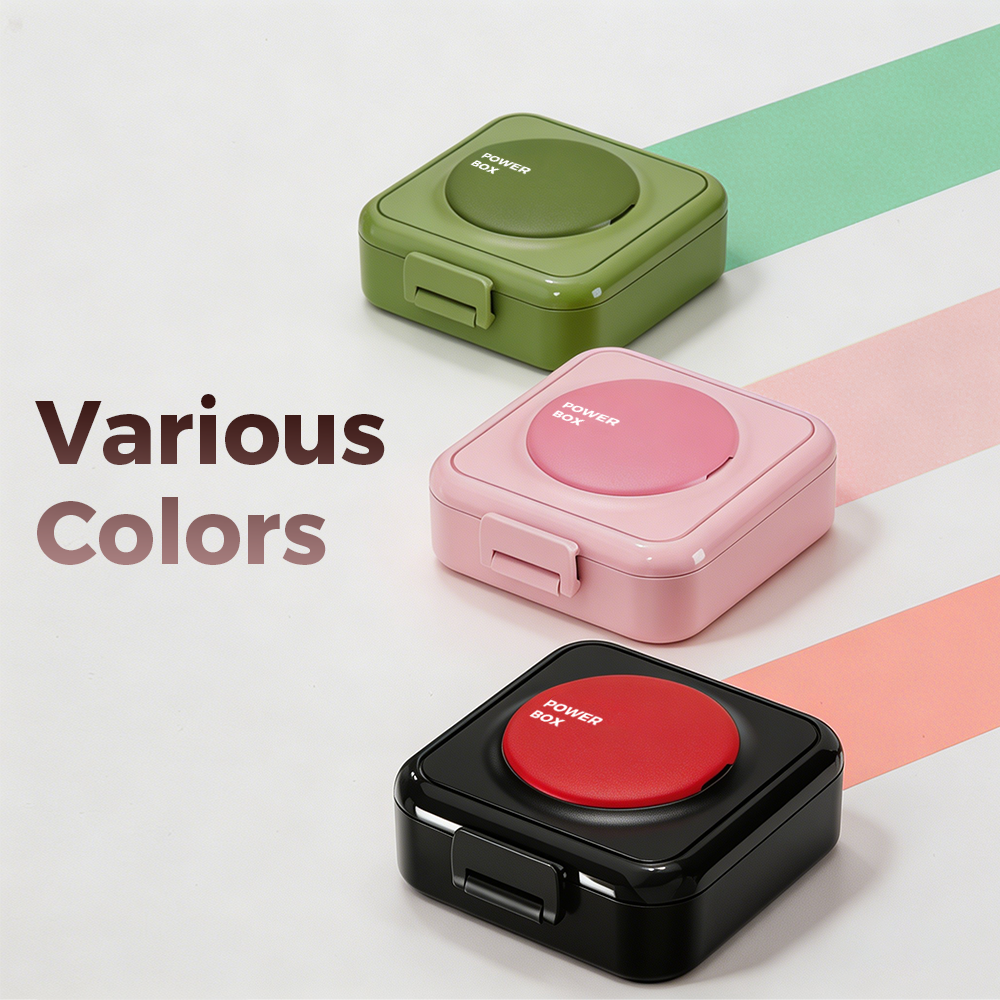 Portable Pocket-Sized Plastic Pill Box Home Use Four Times Daily Mini Reminder Box Waterproof Silent Weekly Use
