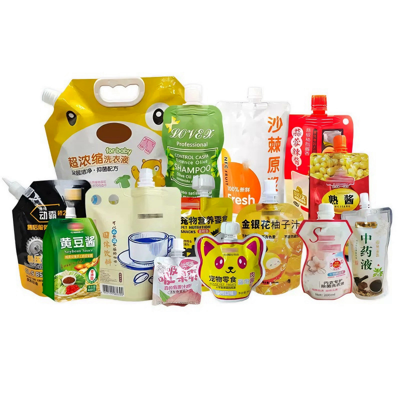 200ml/380ml/500ml Transparent Spout Pouch Juice Sachet Clear Coffee Drink Cocktail Pouches with Spout for Juice