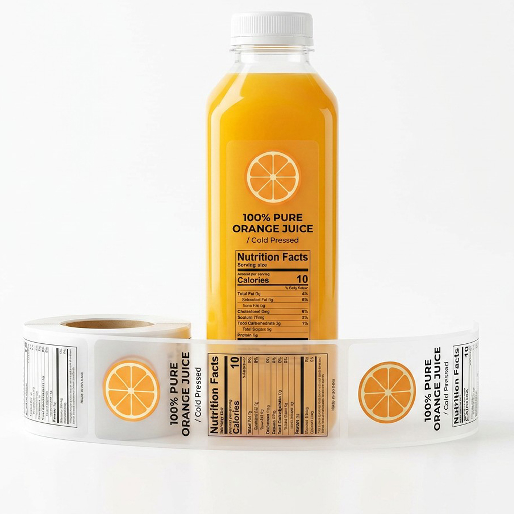 Manufacturer Custom Bopp Printing Logo 12oz 32oz Beverage Mango Juice Bottle Packaging Sticker Empty Plastic Bottles With Labels