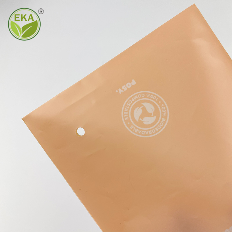 Custom Eco Friendly Compostable Zipper Corn Starch Matte Packaging Ziplock Lingerie Pouches Pla Biodegradable Clothing Bag