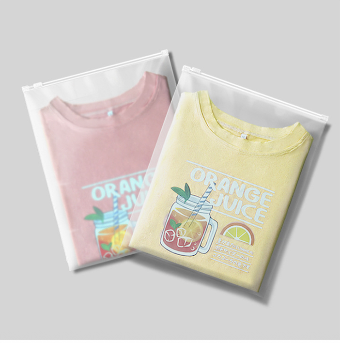 Recyclable Frosted Zipper Bag for Apparel and Footwear Packaging