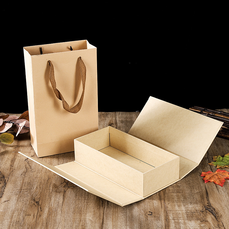High End Kraft Customized Magnetic Close Gift Box Wine Gift Packaging
