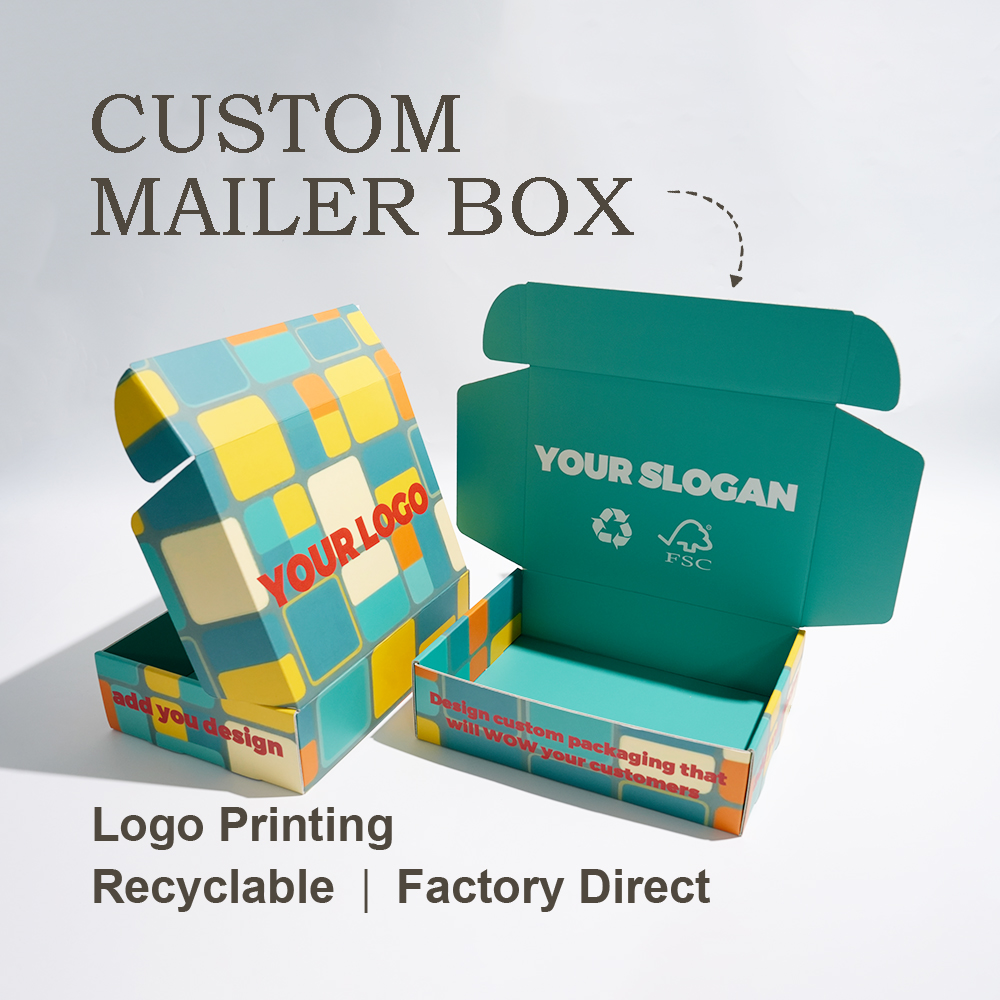 Eco-Friendly Customized Corrugated Mailer Paper Box Square Clothing Cardboard Shipping Boxes Karton Folding Plain Packaging