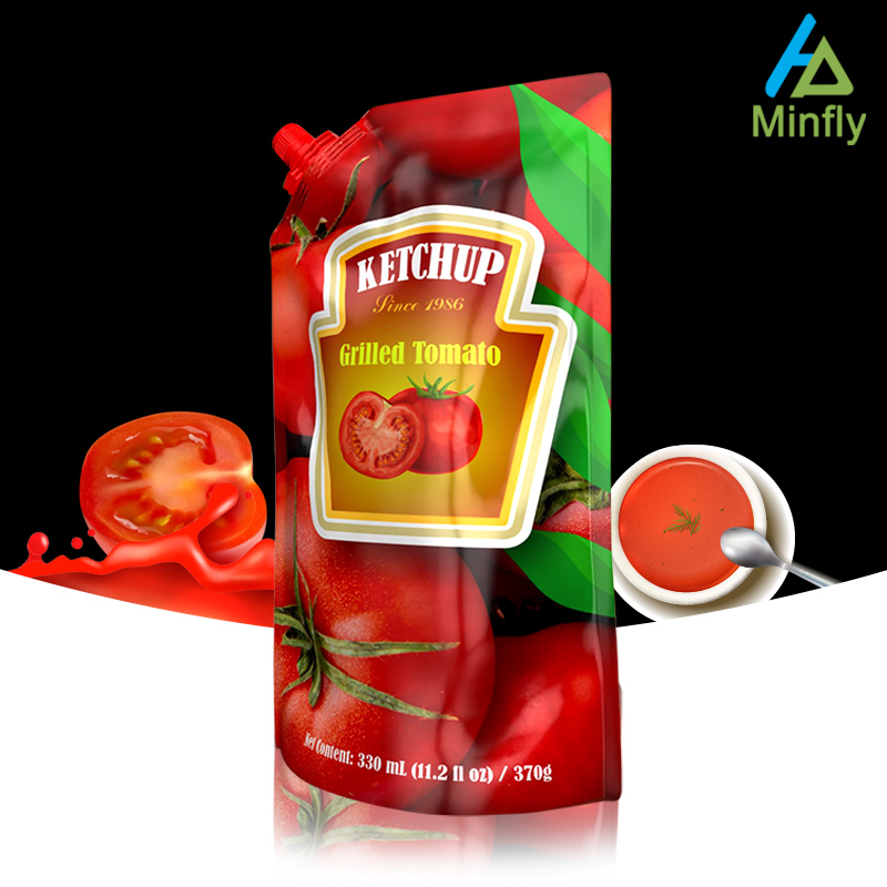 Minfly Digital Printing Custom Plastic Stand Pouch 30ml 200ml 250ml Vodka Champagne Beverage Sealing Spout Antistatic Flexiloop