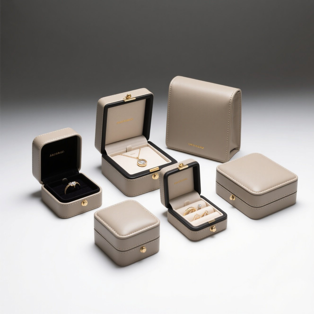 Luxury Eco-Friendly Leather Jewellery Box Custom Logo Rectangle Display Case Bracelet Necklace Ring Storage Gift Packaging Feist