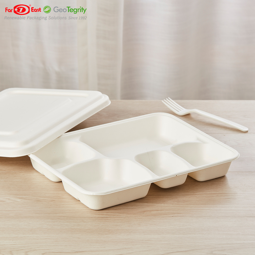 Biodegradable Restaurant Fast Food Packaging Boxes Paper Eco-friendly Disposable Lunch Box With Lid