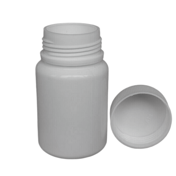 50cc White Plastic HDPE Bottle Pharmaceutical Container for Oral Solid Medication Pill Capsule Tablet Powder with Screw Cap CRC