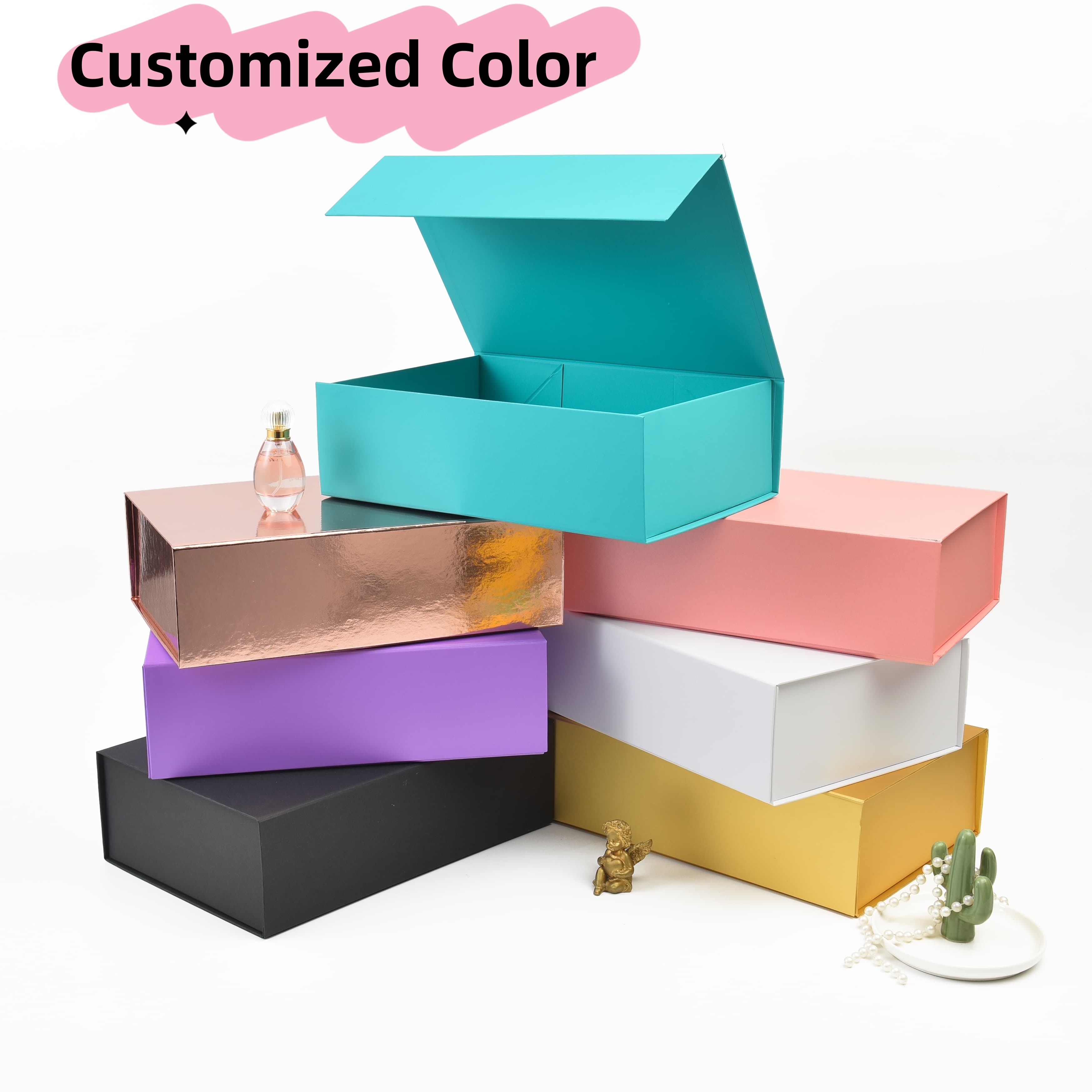 Customized Luxury Printed Pop-up Collapse Magnetic Foldable Rigid Paper Packaging Gift Box