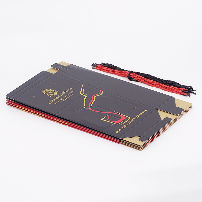 Custom Double and Single Red Wine Corrugated Paper Golden Hot Stamping Luxury Cardboard Paper Magnetic Liquor Gift Packaging Box