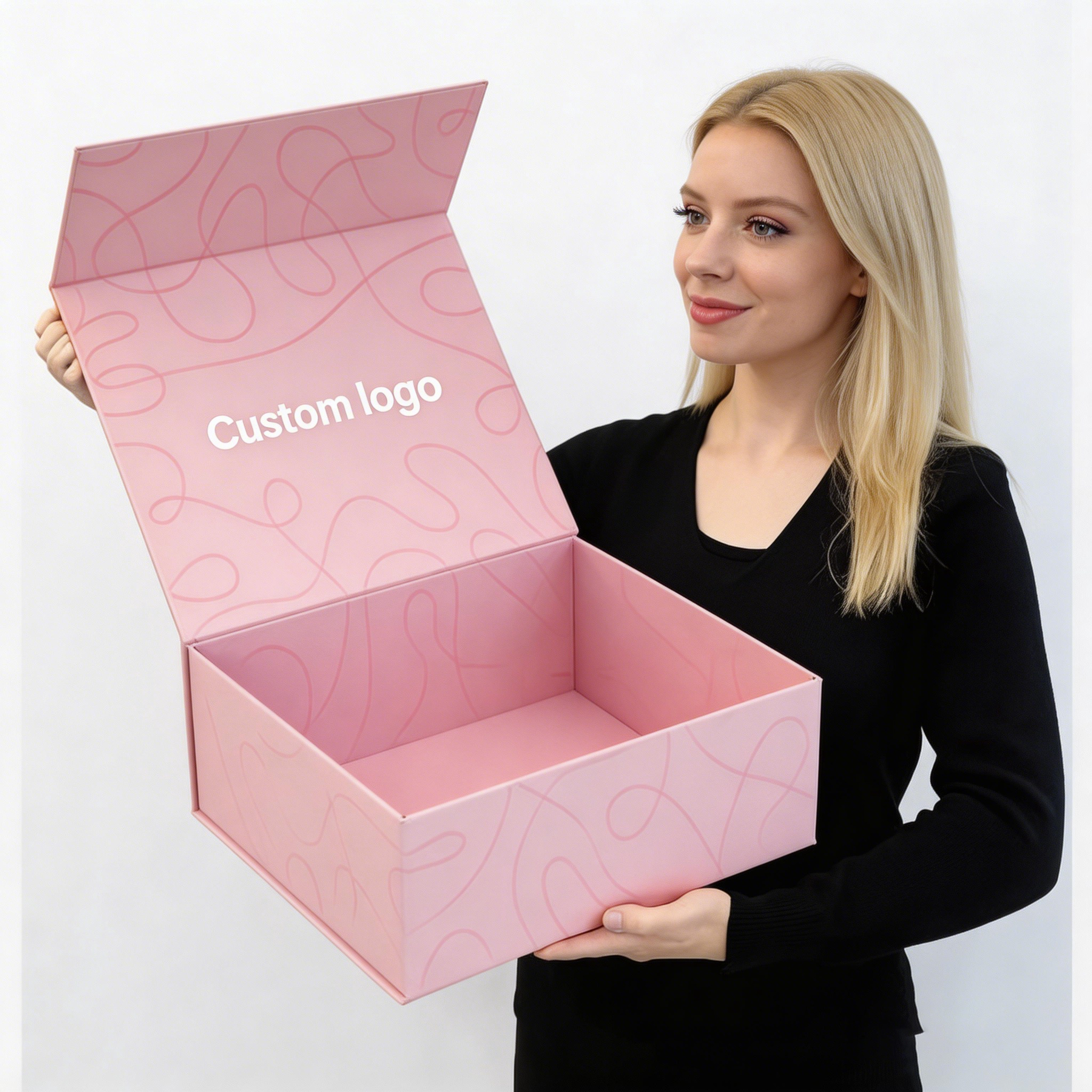 Custom Brand Large Luxury Foldable T-Shirt Gift Box Magnetic Clothing Packaging Glossy Lamination Embossing Custom Rigid Boxes