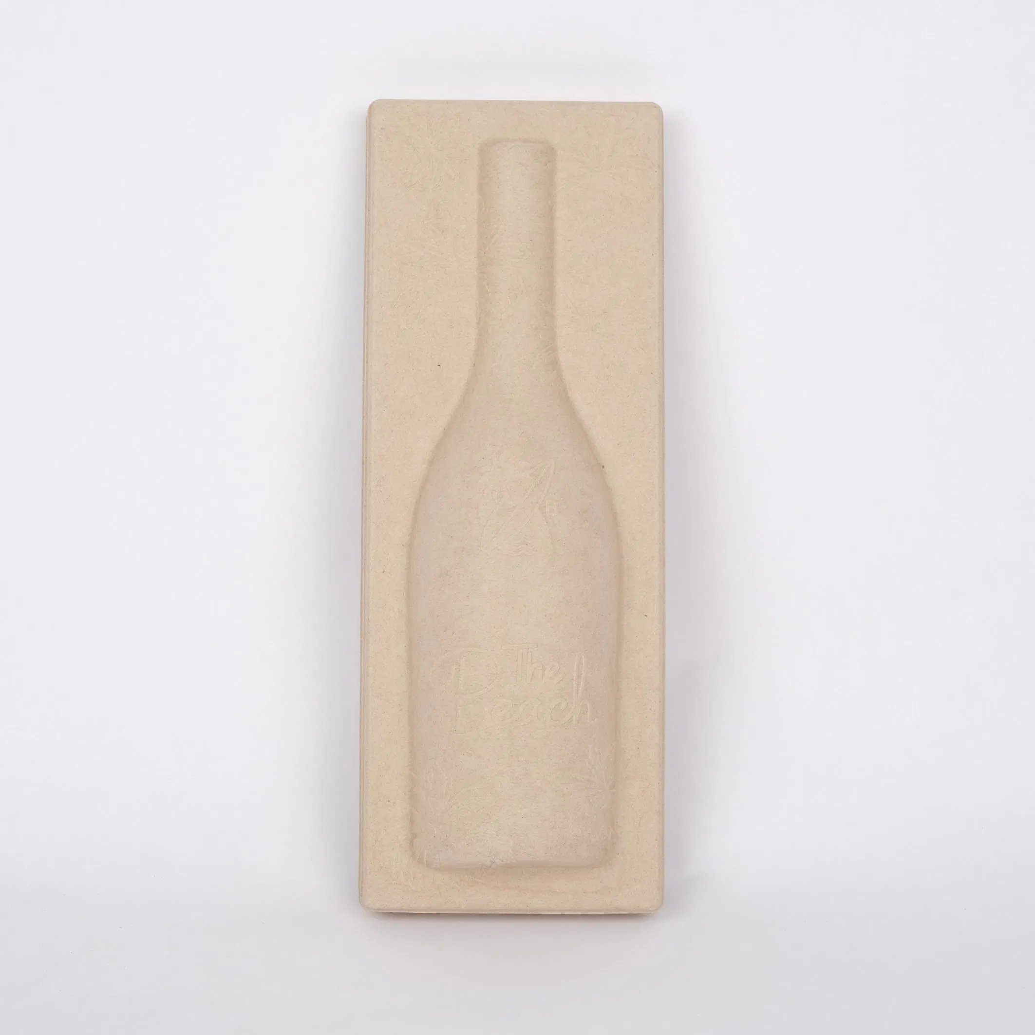 Custom Biodegradable Wine Bottle Wet Press Moulded Paper Pulp Protection Tray Packaging