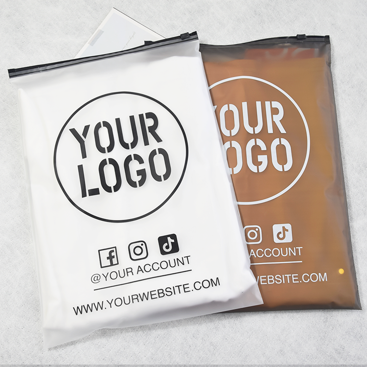 Custom Matte/frosted Biodegradable Plastic Packaging Zipper Bags,T Shirt Swimwear Zip Lock Clothing Bags With Logo