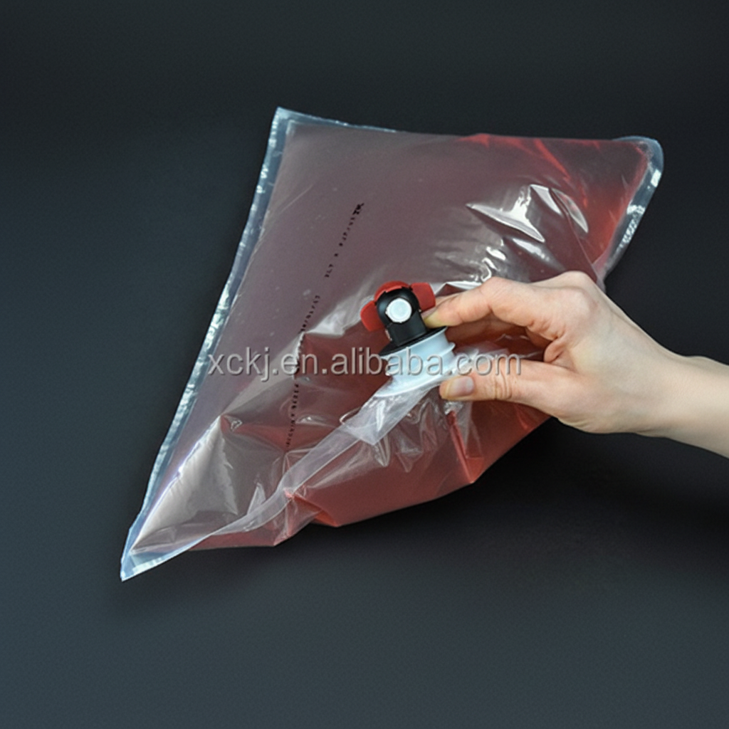 Custom PE Bag Packaging with Valve and Dispenser Spout Moisture Proof for Coffee Wine Soda Mineral Water Tequila